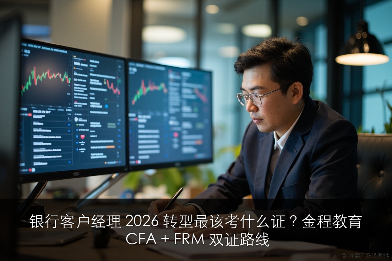 银行客户经理 2026 转型最该考什么证?金程教育 CFA + FRM 双证路线