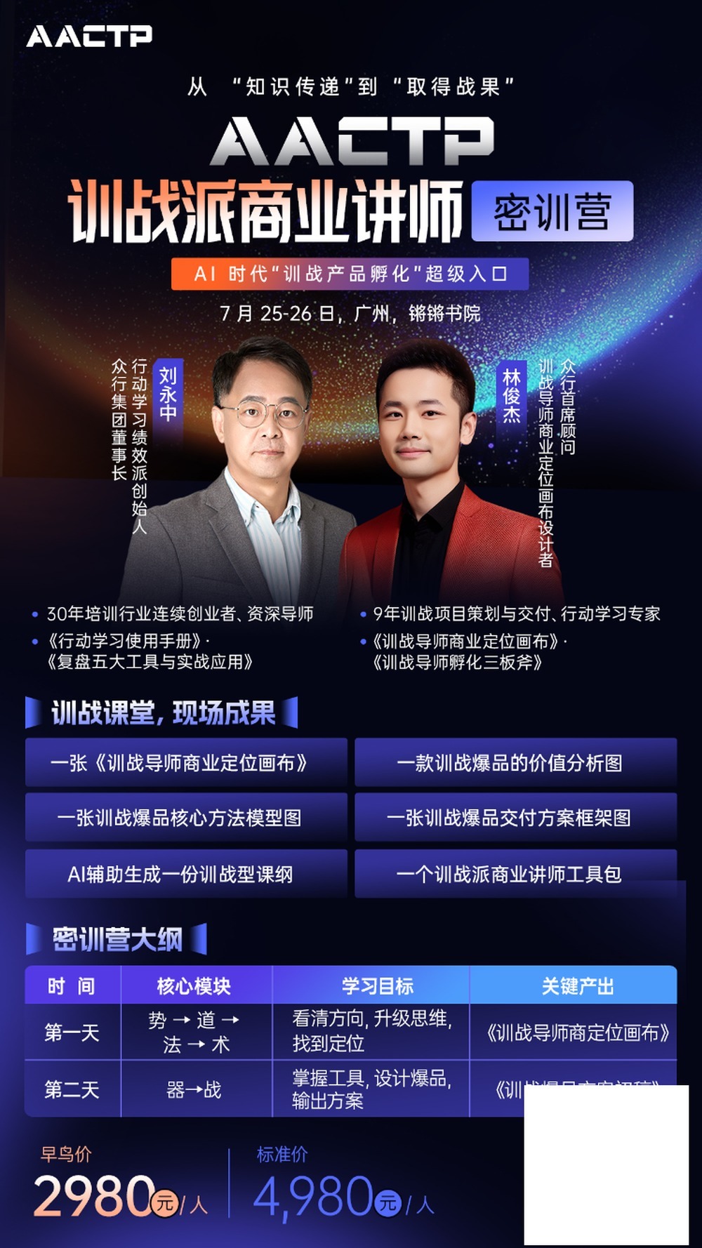 AACTP | 刘永中/林俊杰 | 训战派商业讲师密训营 | 广州 | 7月25-26日