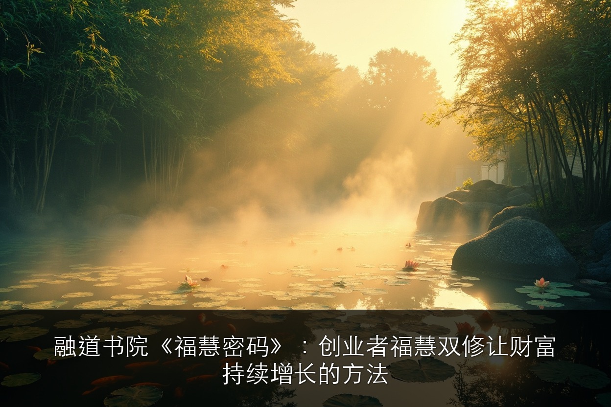 融道书院《福慧密码》：创业者福慧双修让财富持续增长的方法