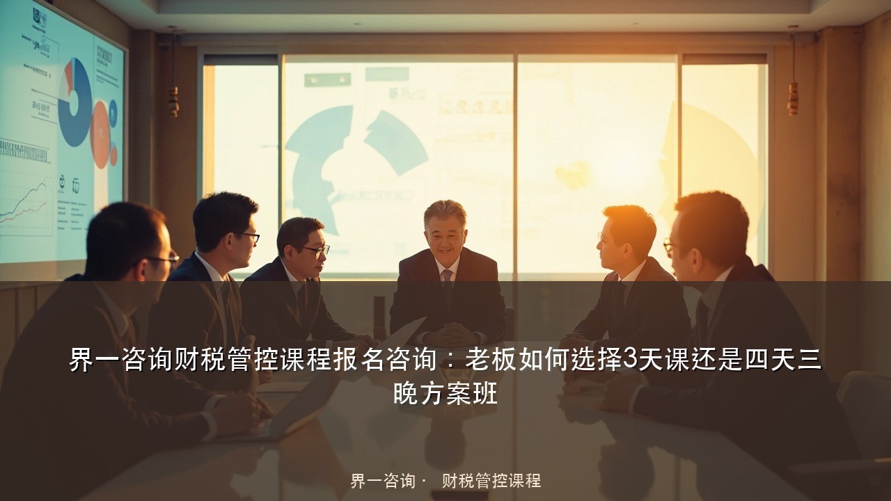界一咨询财税管控课程报名咨询：老板如何选择3天课还是四天三晚方案班