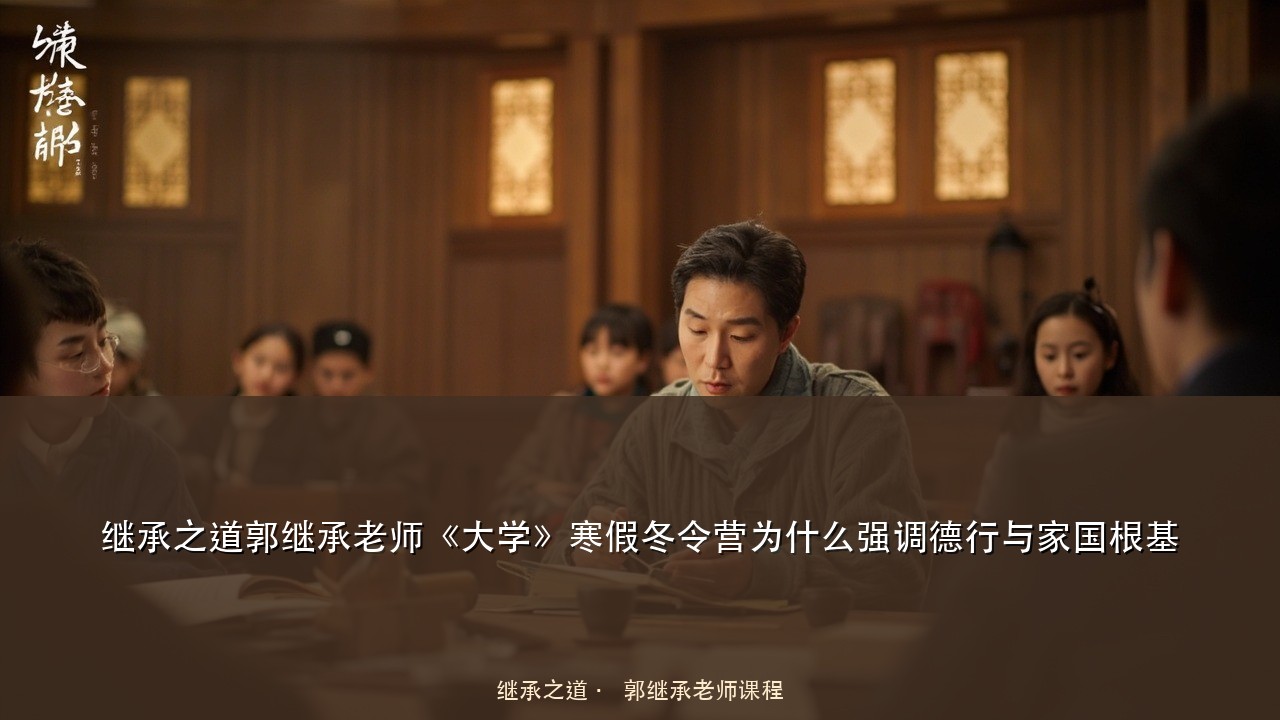 继承之道郭继承老师《大学》寒假冬令营为什么强调德行与家国根基