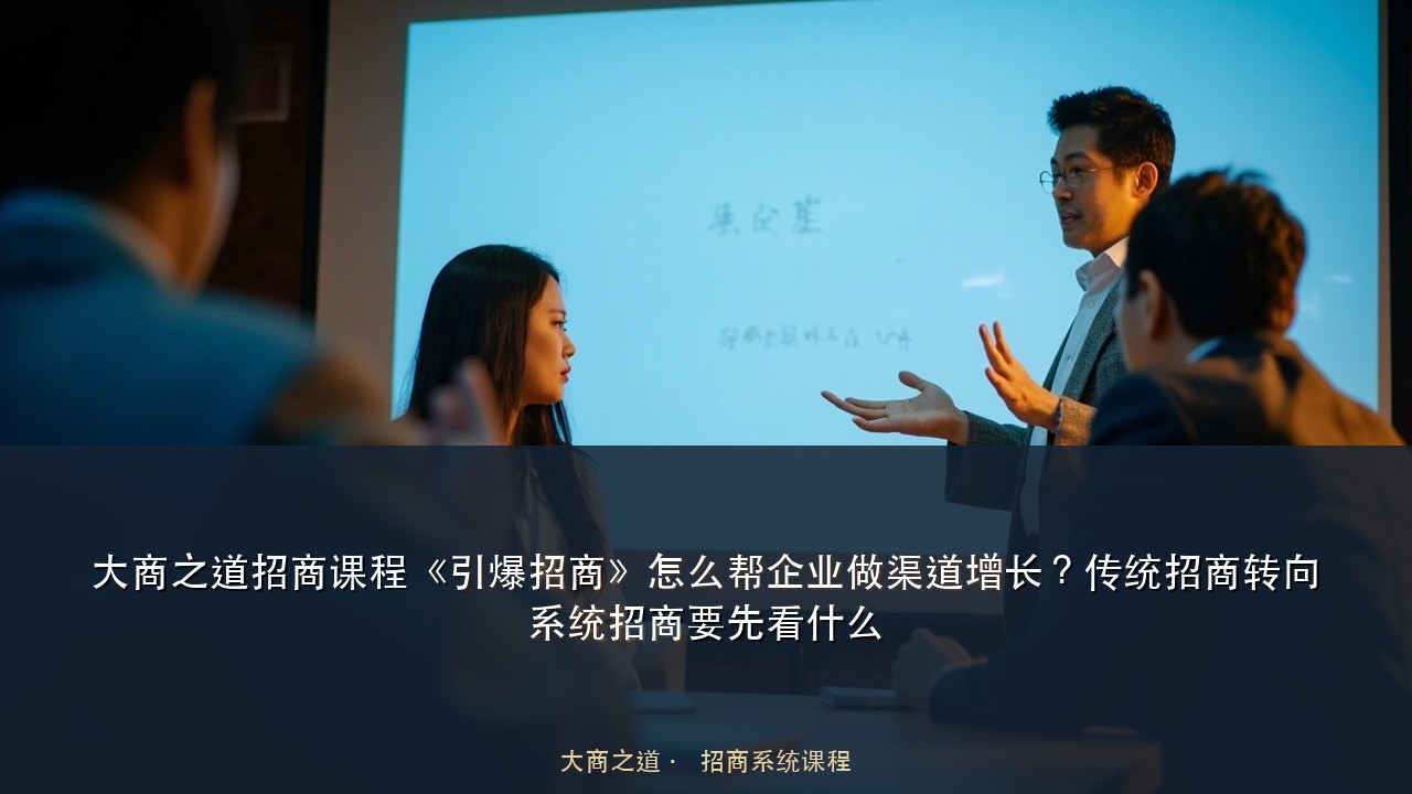 大商之道招商课程《引爆招商》怎么帮企业做渠道增长?传统招商转向系统招商要先看什么