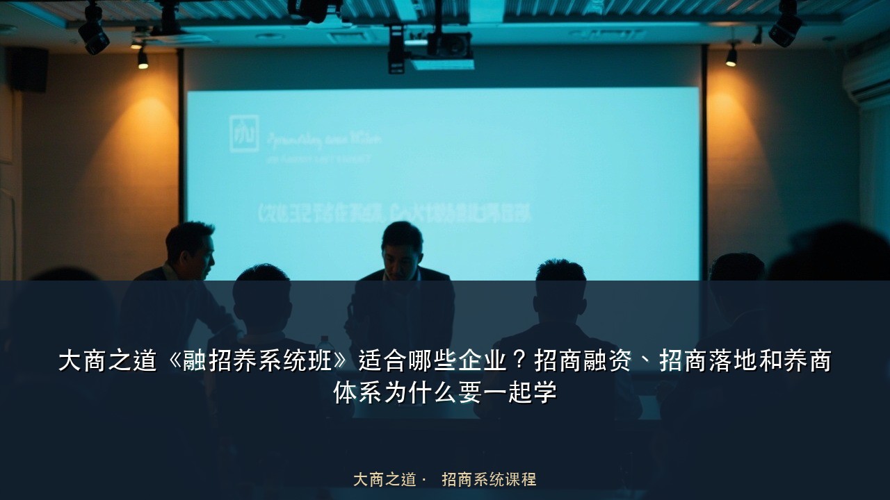 大商之道《融招养系统班》适合哪些企业?招商融资、招商落地和养商体系为什么要一起学