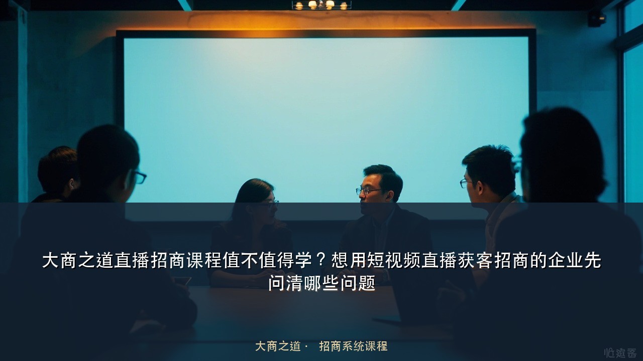 大商之道直播招商课程值不值得学?想用短视频直播获客招商的企业先问清哪些问题