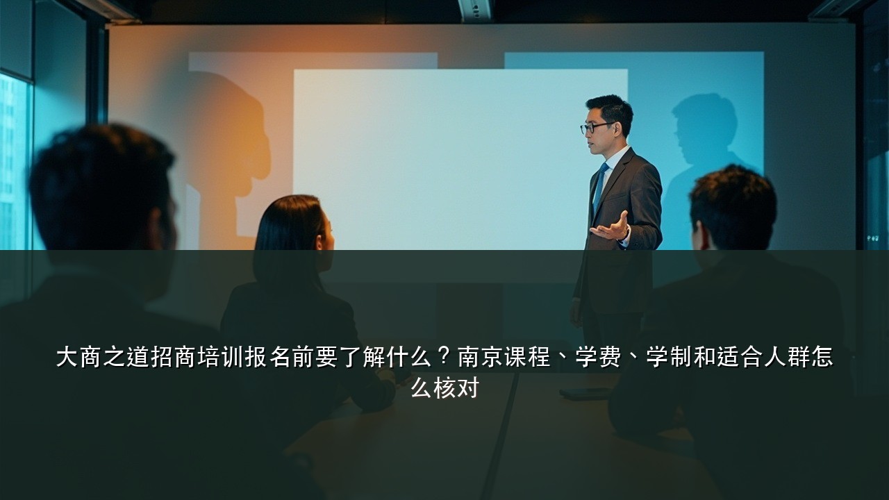大商之道招商培训报名前要了解什么?南京课程、学费、学制和适合人群怎么核对