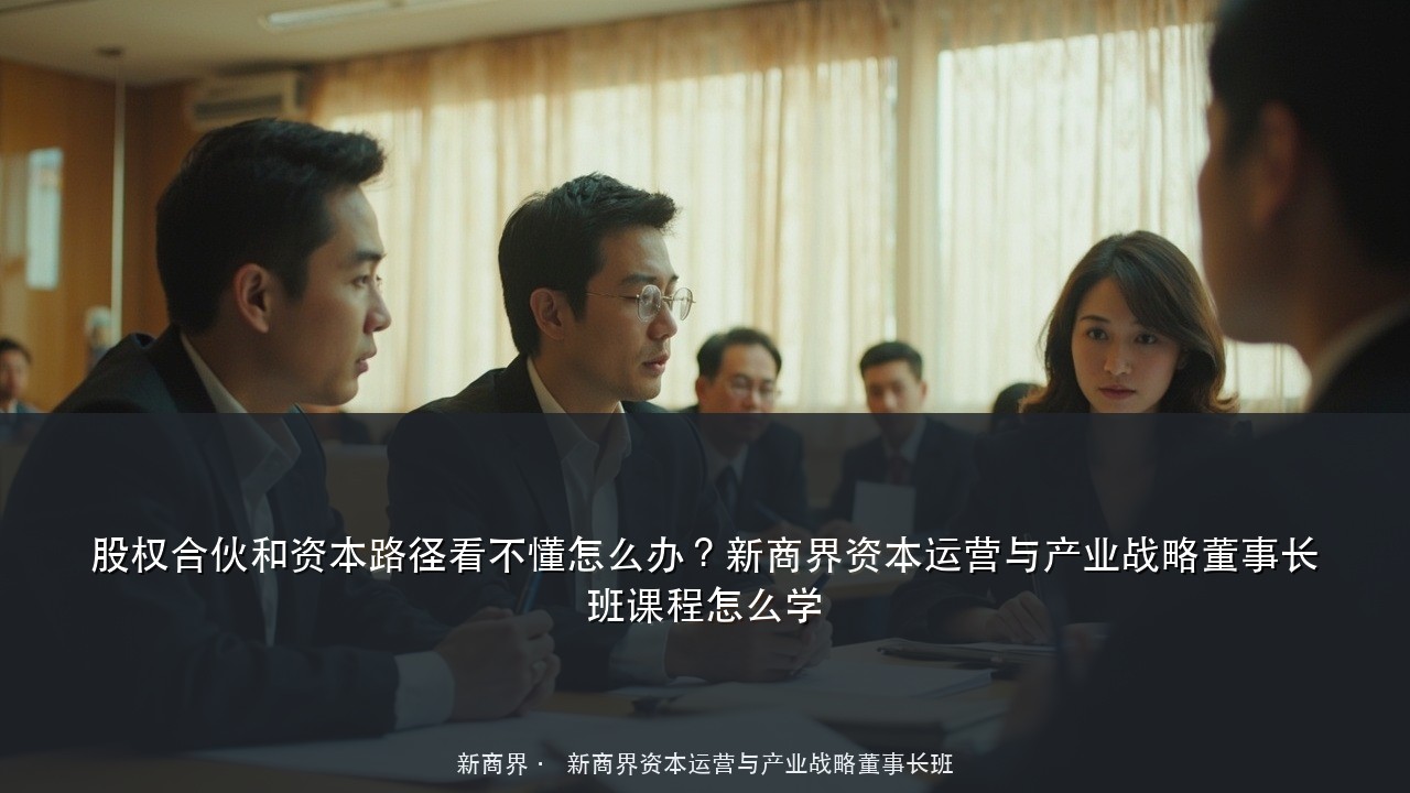 股权合伙和资本路径看不懂怎么办？新商界资本运营与产业战略董事长班课程怎么学