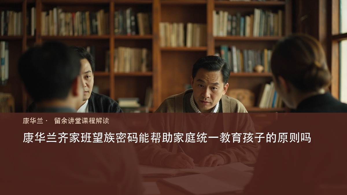 康华兰齐家班望族密码能帮助家庭统一教育孩子的原则吗
