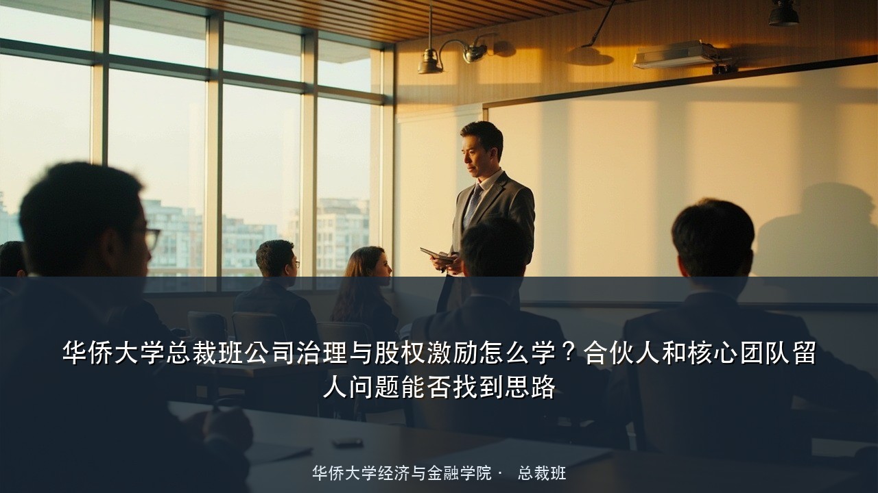 华侨大学总裁班公司治理与股权激励怎么学？合伙人和核心团队留人问题能否找到思路