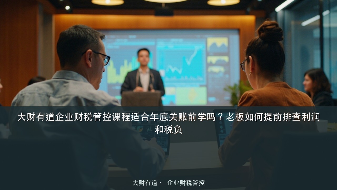 大财有道企业财税管控课程适合年底关账前学吗?老板如何提前排查利润和税负