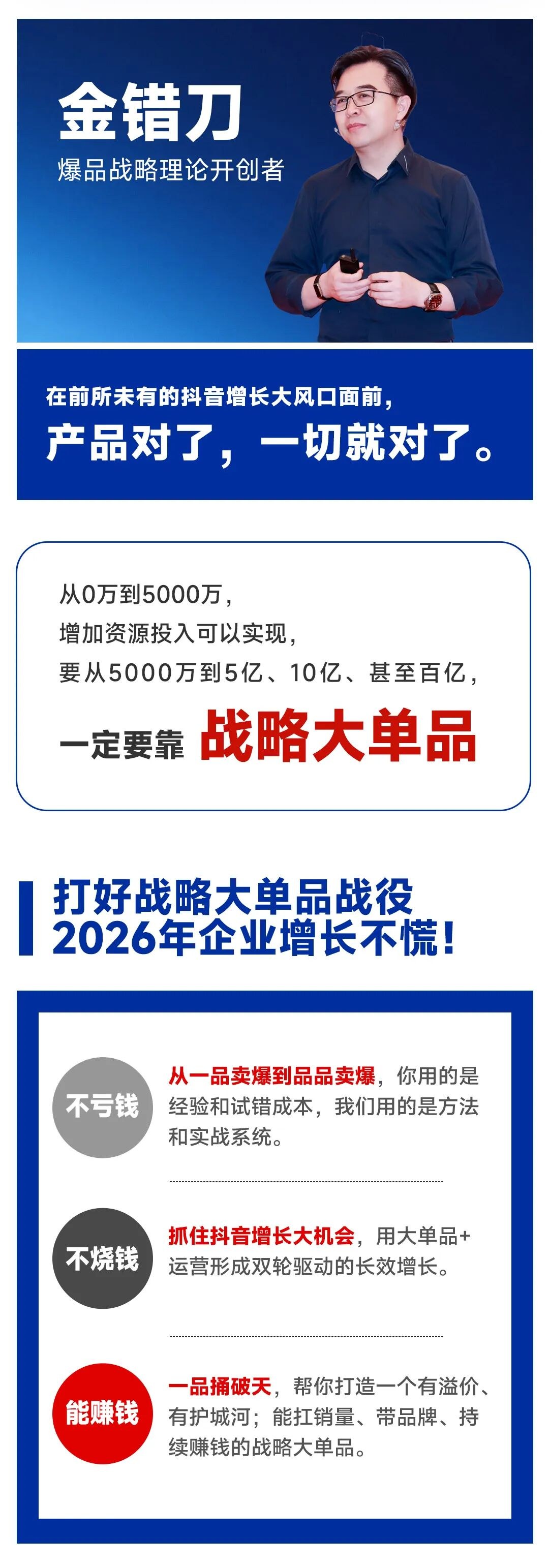 金错刀战略大单品增长系统第128期深圳站:8月28日-29日官方报名通道开启