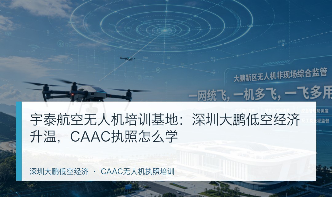 宇泰航空无人机培训基地:深圳大鹏低空经济升温,CAAC执照怎么学