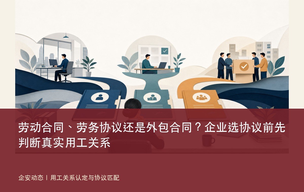 劳动合同、劳务协议还是外包合同?企业选协议前先判断真实用工关系