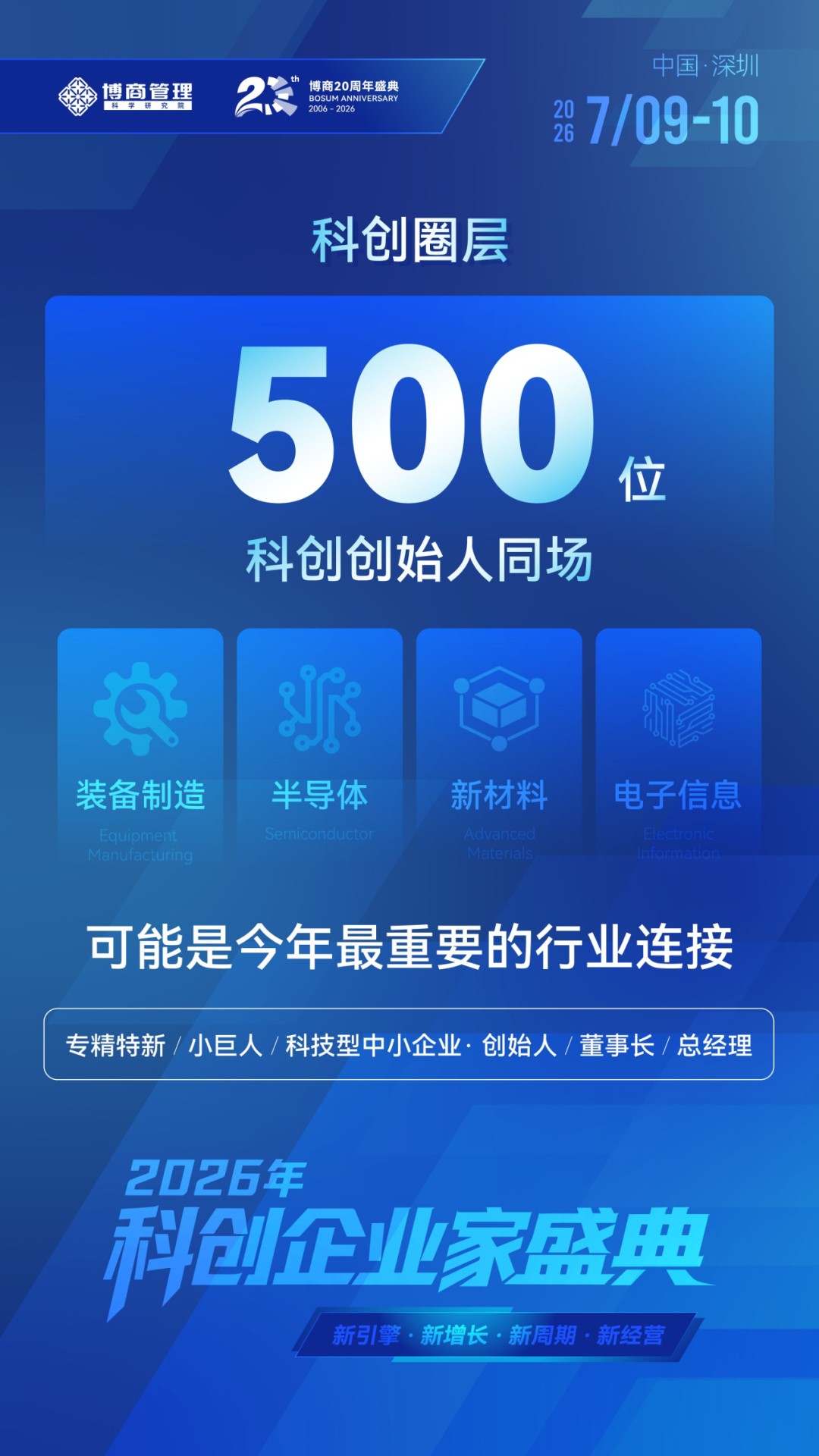 18.2万亿科创行业隐形冠军增长窗口|博商管理2026科创企业家盛典|7月9-10日深圳