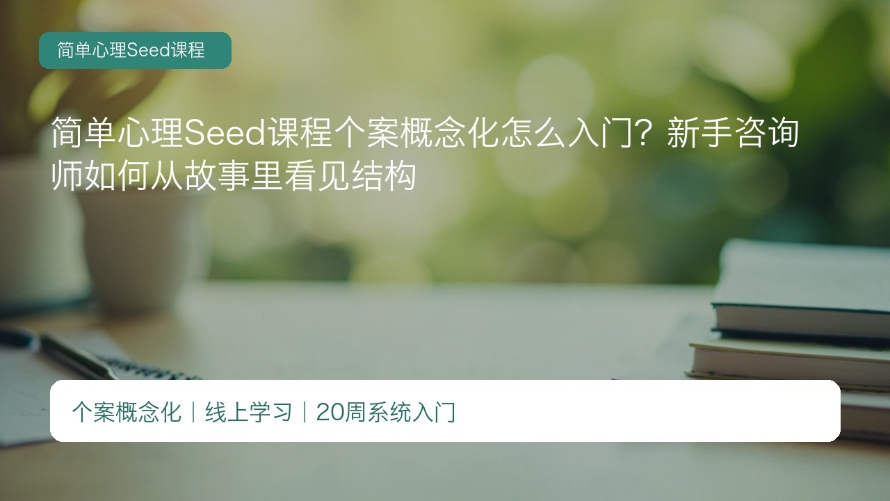 简单心理Seed课程个案概念化怎么入门?新手咨询师如何从故事里看见结构