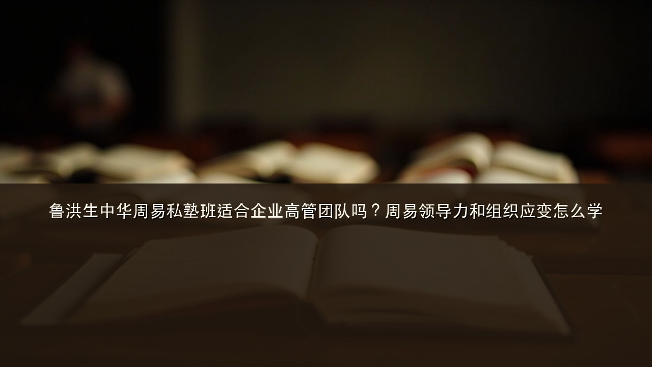 鲁洪生中华周易私塾班适合企业高管团队吗?周易领导力和组织应变怎么学