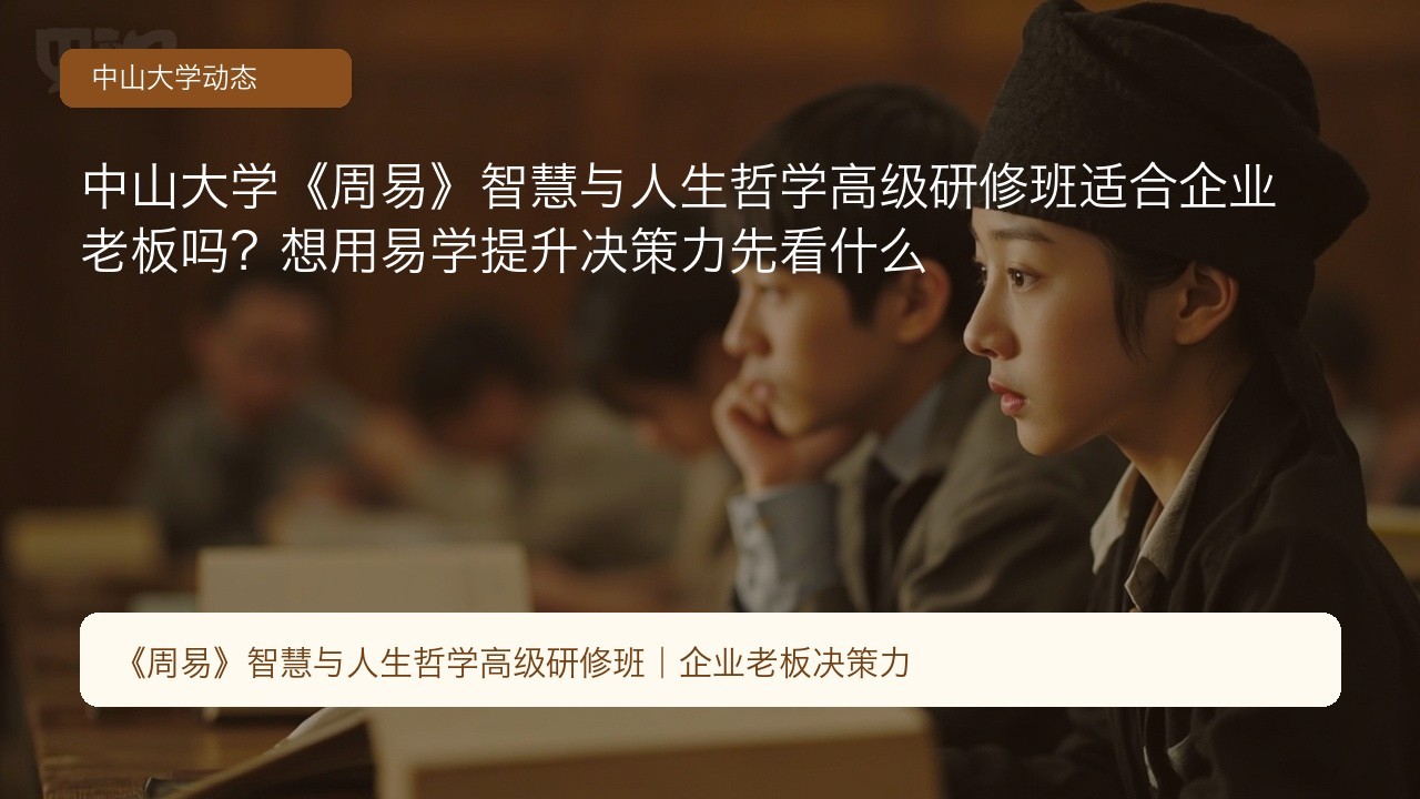 中山大学《周易》智慧与人生哲学高级研修班适合企业老板吗?想用易学提升决策力先看什么
