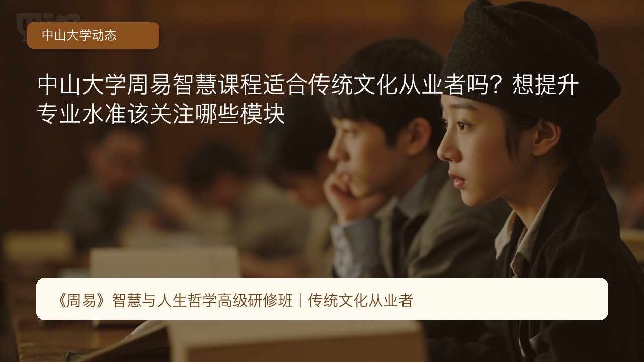 中山大学周易智慧课程适合传统文化从业者吗？想提升专业水准该关注哪些模块