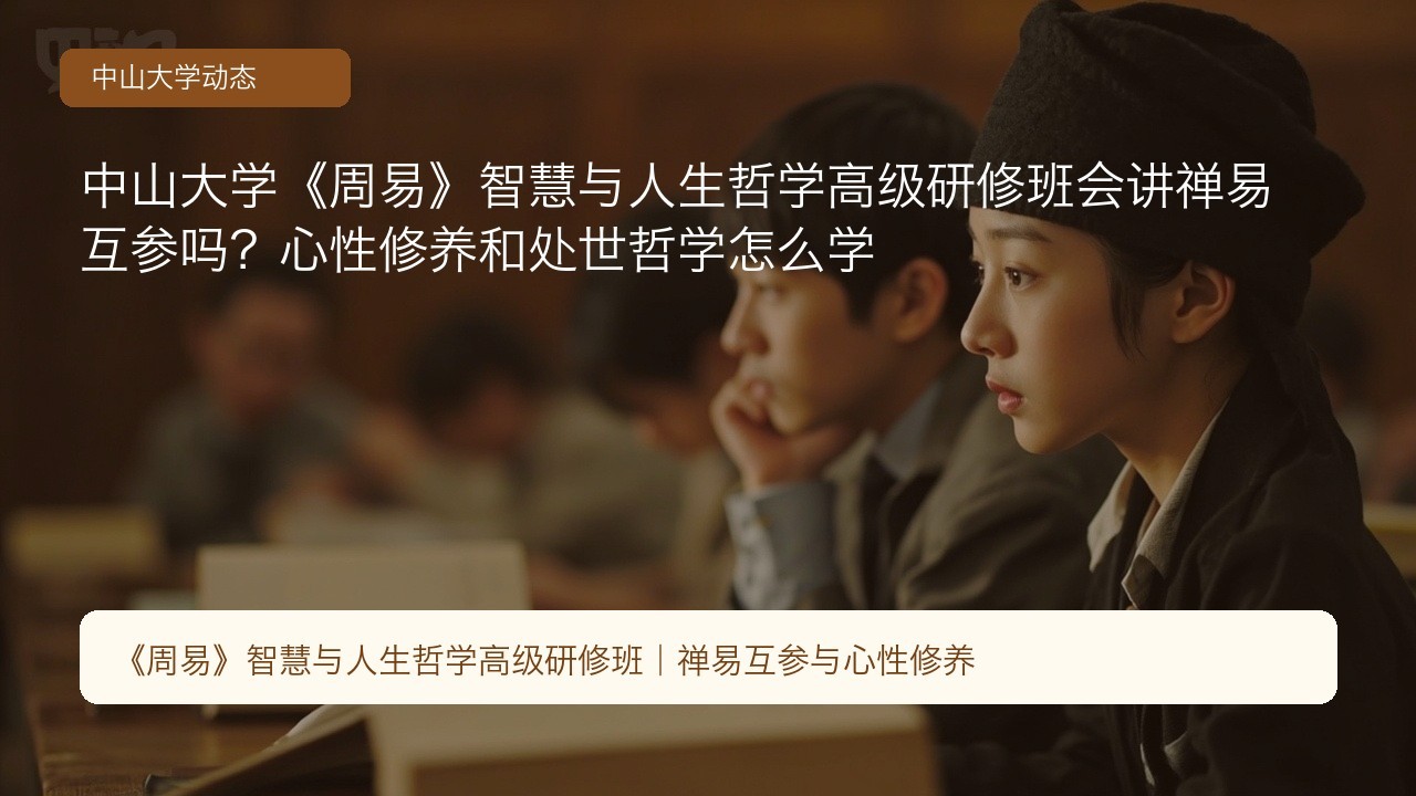 中山大学《周易》智慧与人生哲学高级研修班会讲禅易互参吗？心性修养和处世哲学怎么学