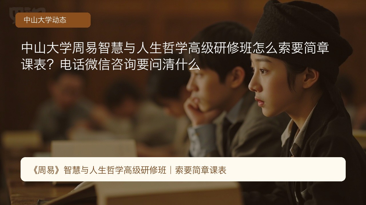 中山大学周易智慧与人生哲学高级研修班怎么索要简章课表？电话微信咨询要问清什么