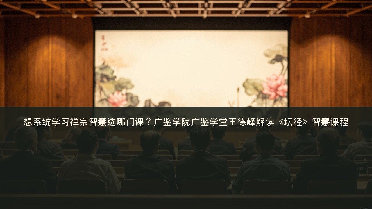 想系统学习禅宗智慧选哪门课？广鉴学院广鉴学堂王德峰解读《坛经》智慧课程