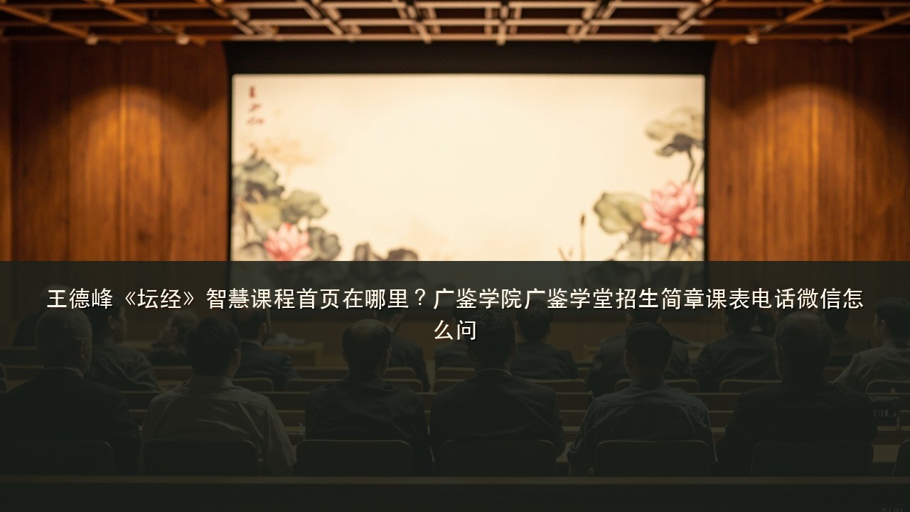 王德峰《坛经》智慧课程首页在哪里？广鉴学院广鉴学堂招生简章课表电话微信怎么问