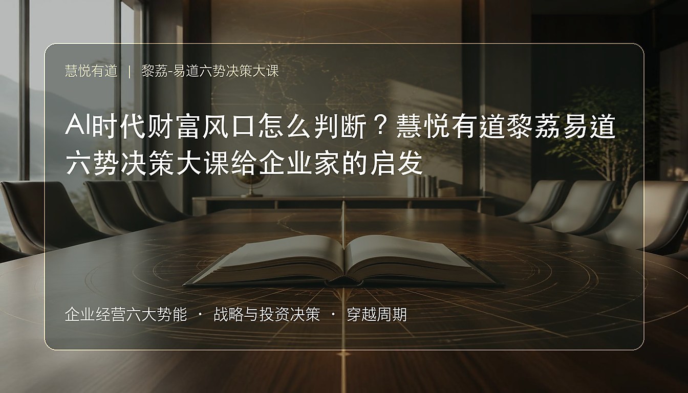 AI时代财富风口怎么判断?慧悦有道黎荔易道六势决策大课给企业家的启发