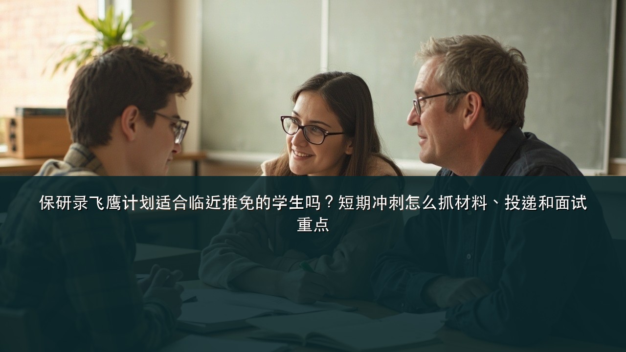 保研录飞鹰计划适合临近推免的学生吗?短期冲刺怎么抓材料、投递和面试重点