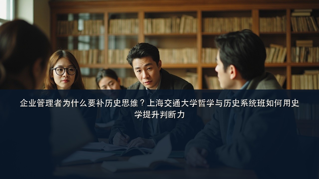 企业管理者为什么要补历史思维?上海交通大学哲学与历史系统班如何用史学提升判断力