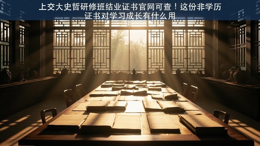 上交大史哲研修班结业证书官网可查！这份非学历证书对学习成长有什么用