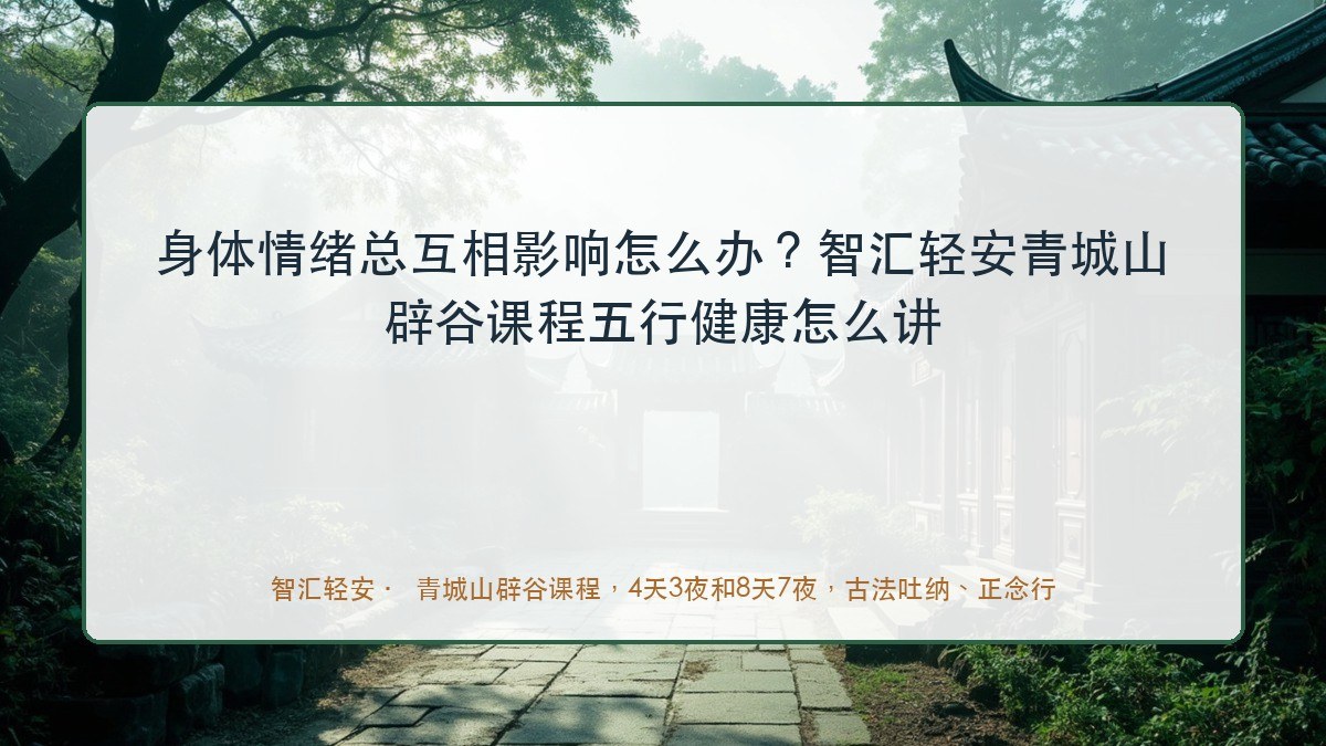身体情绪总互相影响怎么办?智汇轻安青城山辟谷课程五行健康怎么讲