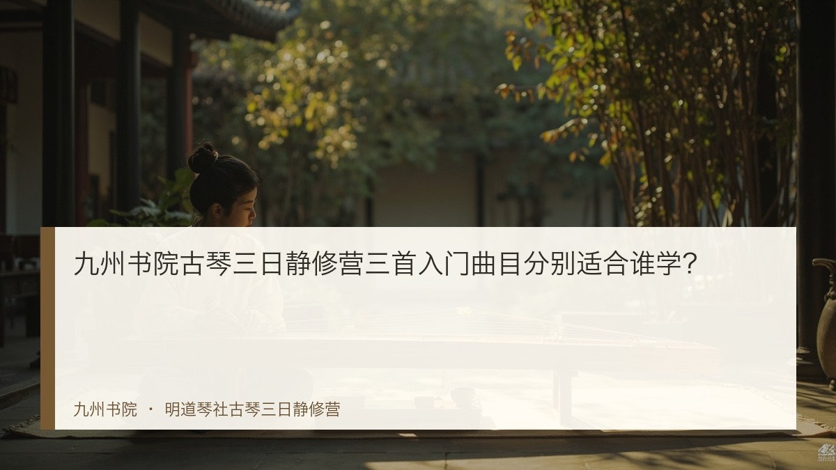 九州书院古琴三日静修营三首入门曲目分别适合谁学?