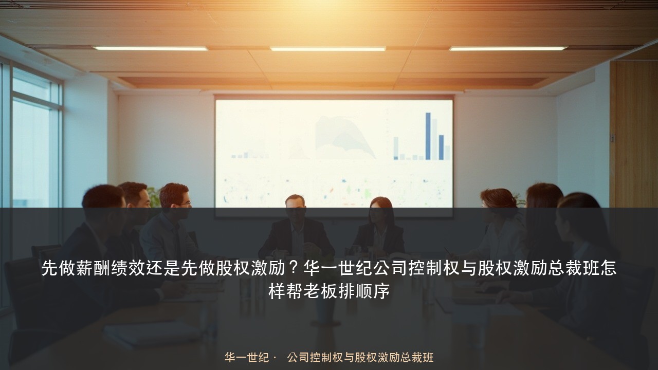先做薪酬绩效还是先做股权激励?华一世纪公司控制权与股权激励总裁班怎样帮老板排顺序