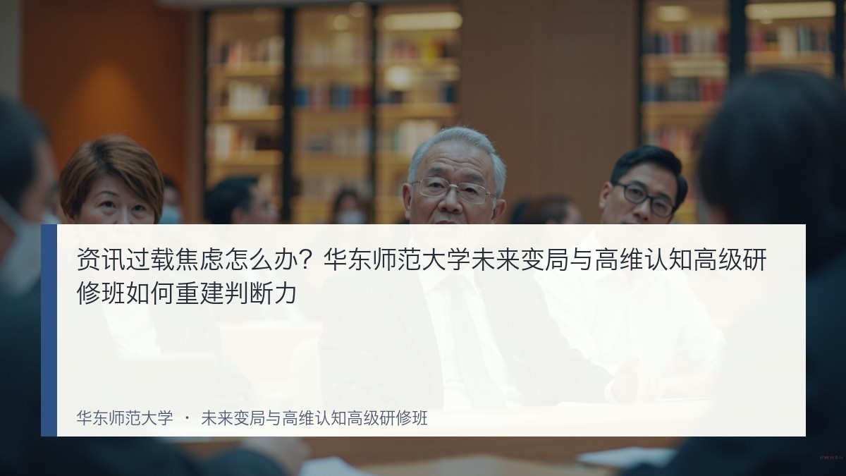 资讯过载焦虑怎么办?华东师范大学未来变局与高维认知高级研修班如何重建判断力
