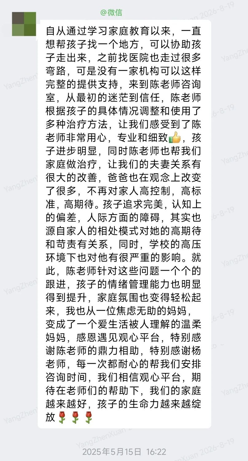 观心实验室咨询师陈丽纯:儿童青少年心理咨询与家庭系统治疗经验