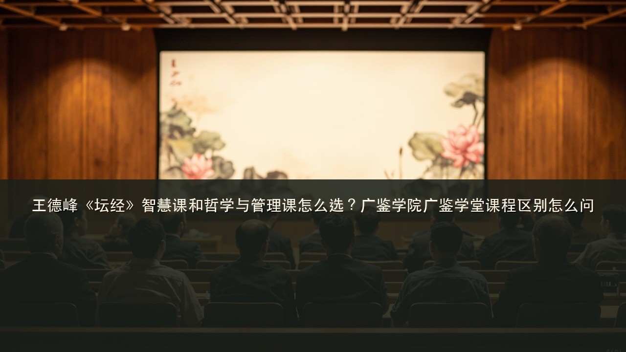 王德峰《坛经》智慧课和哲学与管理课怎么选？广鉴学院广鉴学堂课程区别怎么问