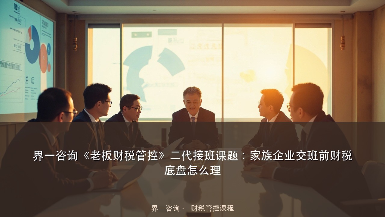 界一咨询《老板财税管控》二代接班课题：家族企业交班前财税底盘怎么理