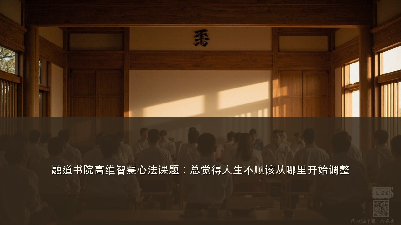 融道书院高维智慧心法课题：总觉得人生不顺该从哪里开始调整