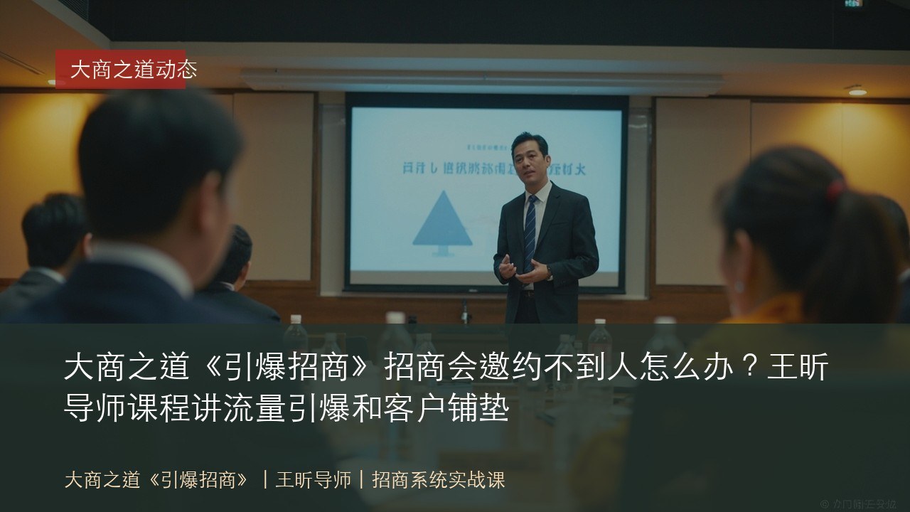 大商之道《引爆招商》招商会邀约不到人怎么办?王昕导师课程讲流量引爆和客户铺垫
