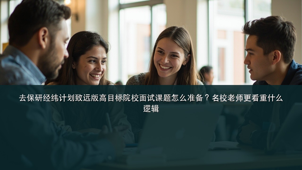 去保研经纬计划致远版高目标院校面试课题怎么准备?名校老师更看重什么逻辑