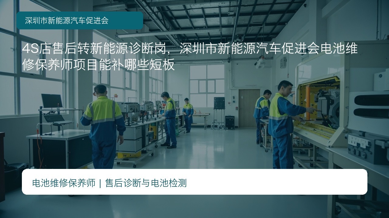 4S店售后转新能源诊断岗,深圳市新能源汽车促进会电池维修保养师项目能补哪些短板