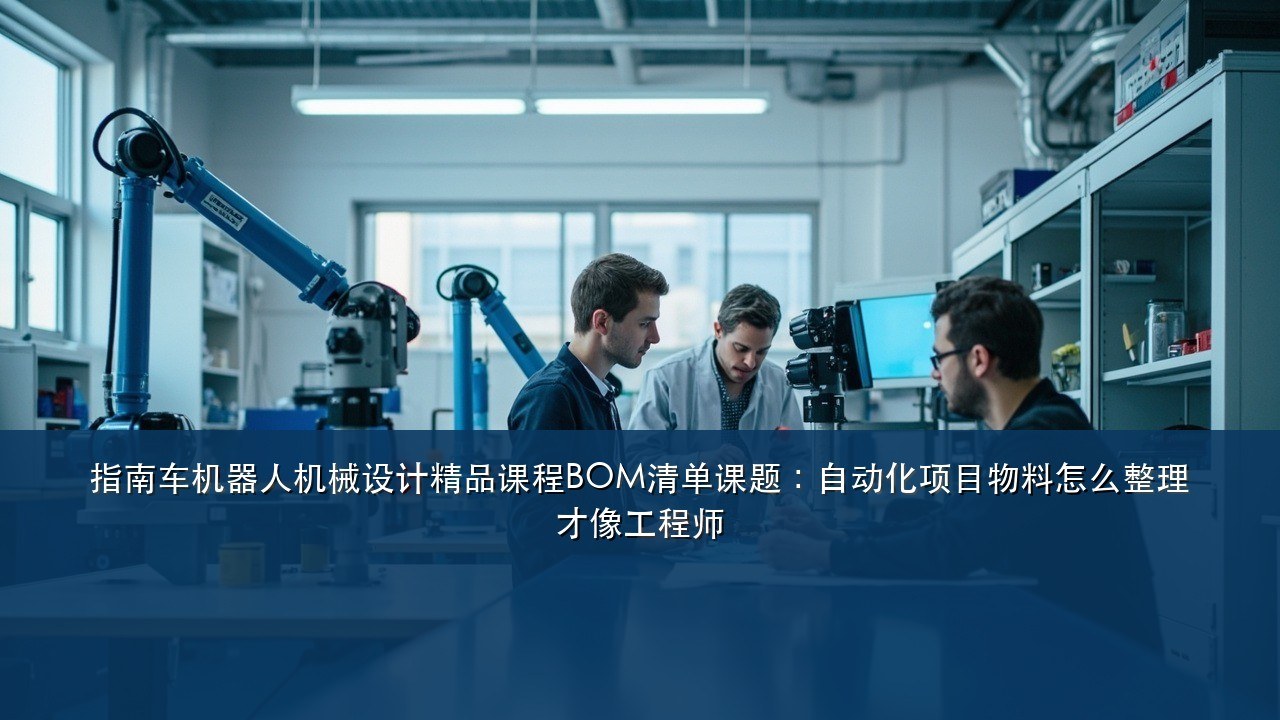 指南车机器人机械设计精品课程BOM清单课题:自动化项目物料怎么整理才像工程师