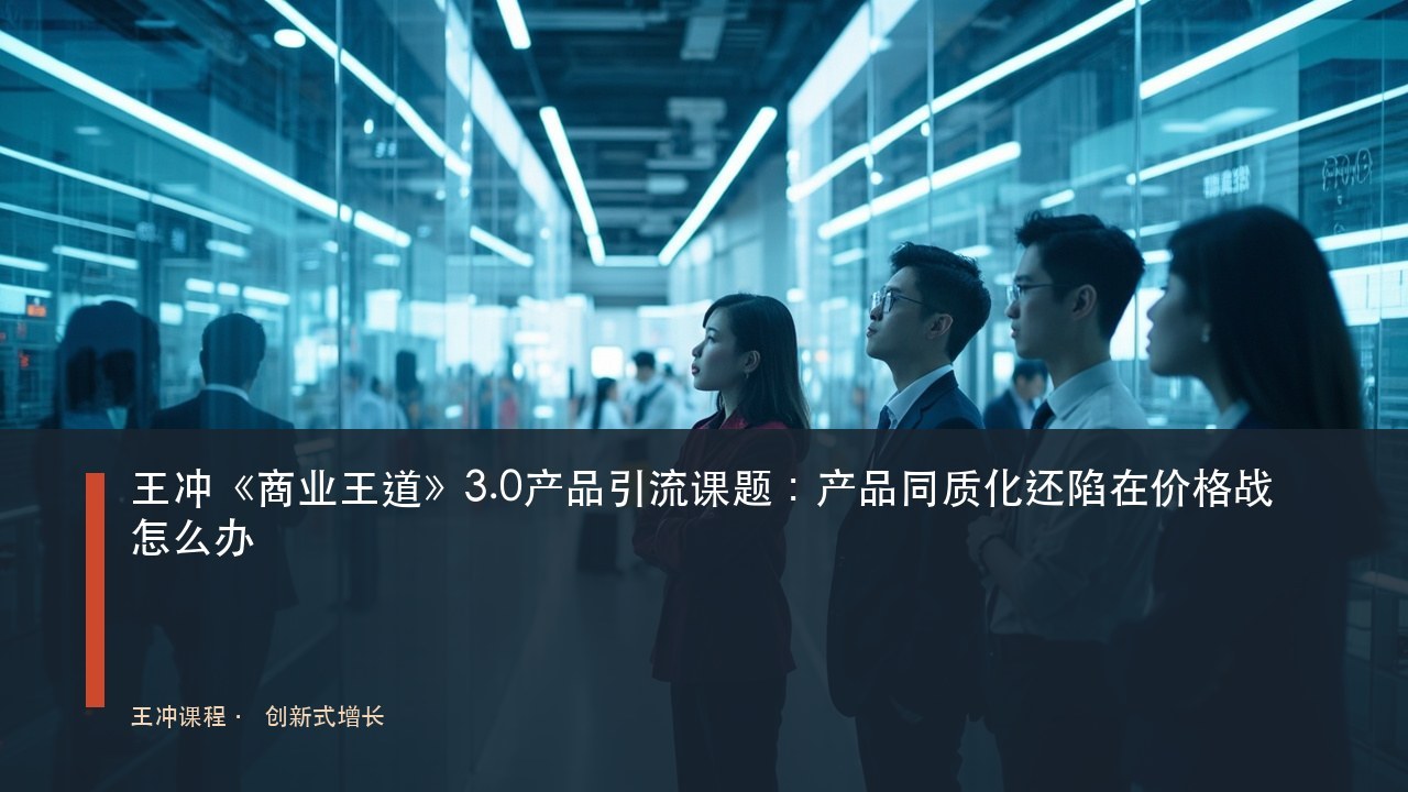 王冲《商业王道》3.0产品引流课题：产品同质化还陷在价格战怎么办