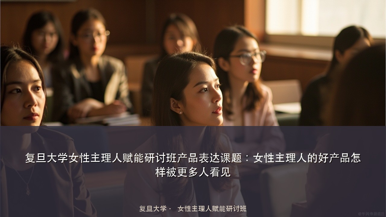 复旦大学女性主理人赋能研讨班产品表达课题:女性主理人的好产品怎样被更多人看见