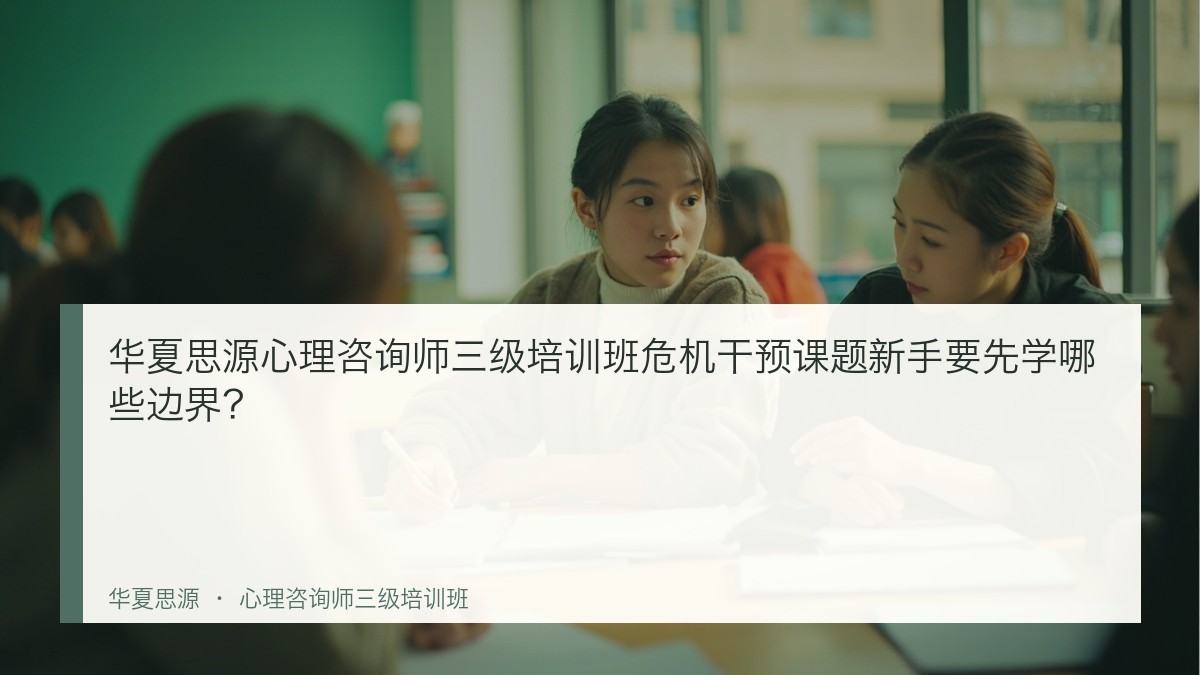 华夏思源心理咨询师三级培训班危机干预课题新手要先学哪些边界?