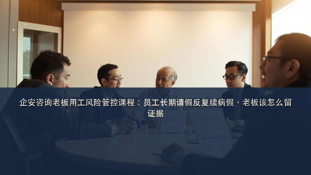 企安咨询老板用工风险管控课程:员工长期请假反复续病假,老板该怎么留证据