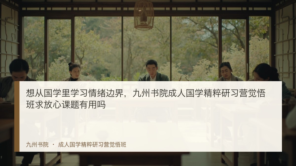 想从国学里学习情绪边界,九州书院成人国学精粹研习营觉悟班求放心课题有用吗
