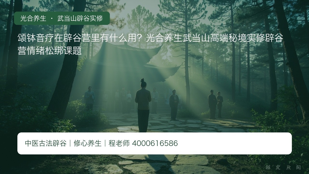 颂钵音疗在辟谷营里有什么用?光合养生武当山高端秘境实修辟谷营情绪松绑课题