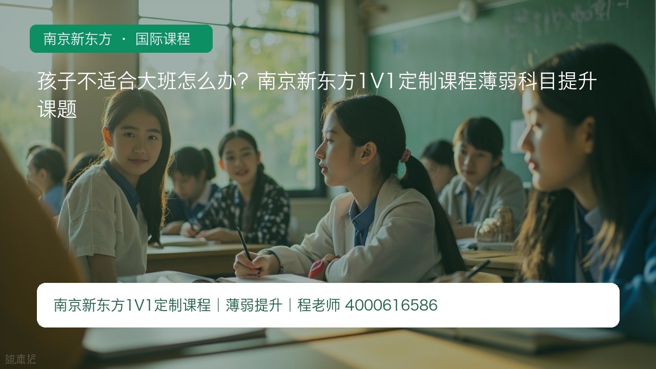 孩子不适合大班怎么办?南京新东方1V1定制课程薄弱科目提升课题