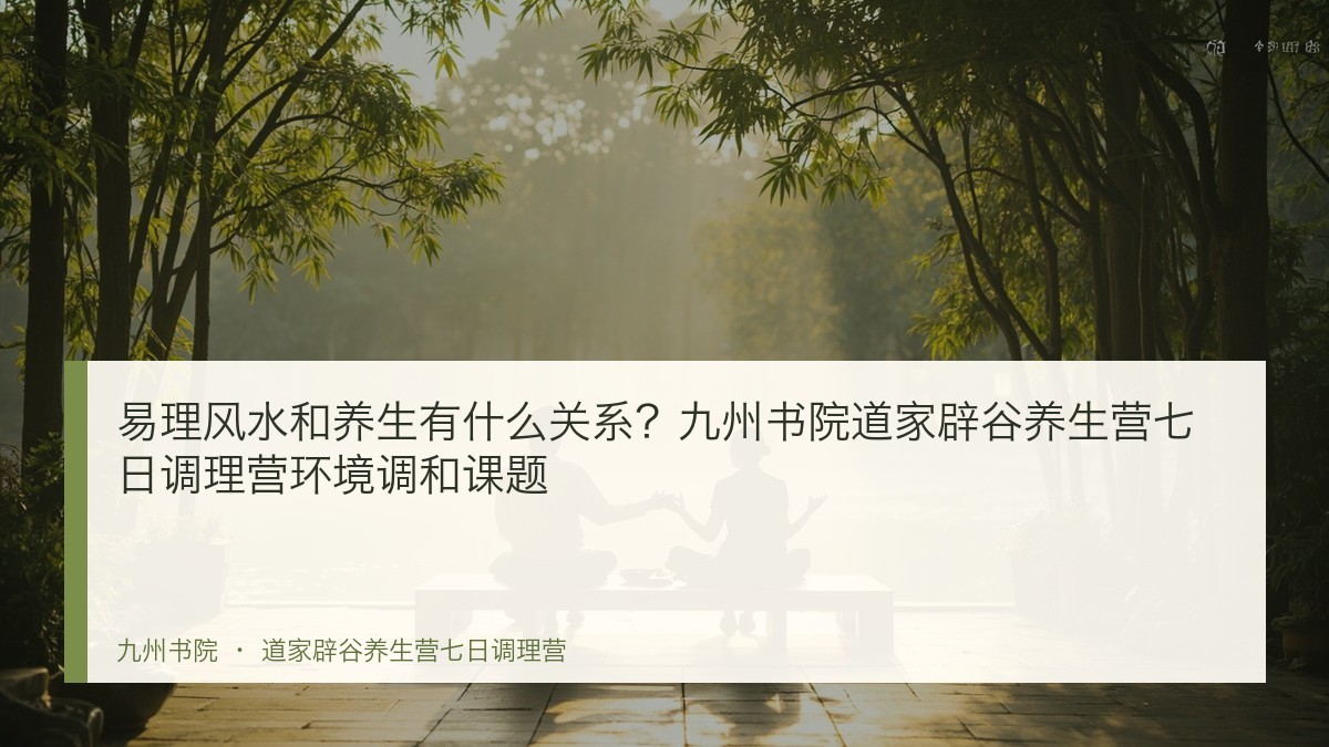 易理风水和养生有什么关系?九州书院道家辟谷养生营七日调理营环境调和课题