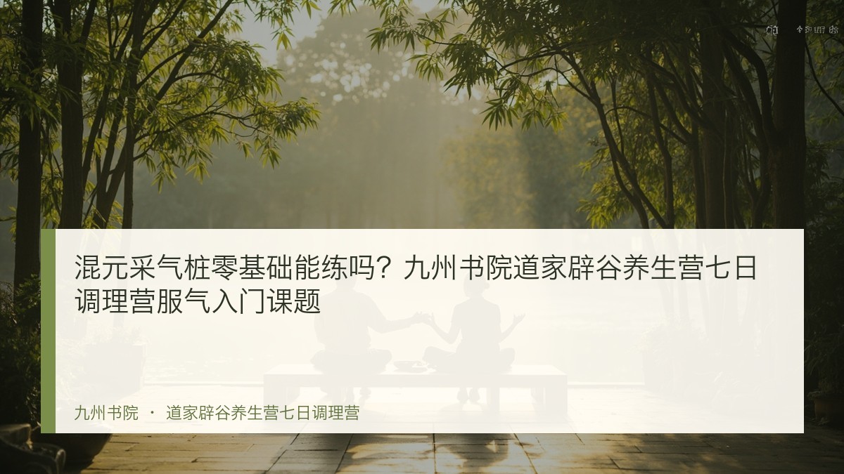 混元采气桩零基础能练吗?九州书院道家辟谷养生营七日调理营服气入门课题
